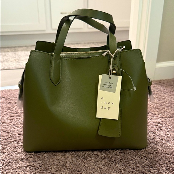 A New Day Forest Green Tote Bag - Picture 1 of 5